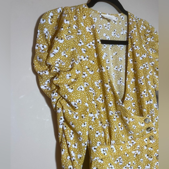 Melli day daisy print yellow dress v neck - Picture 4 of 8